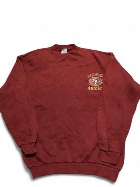 Vintage 90s San Francisco 49ers Logo 7 Red Graphic Crewneck Sweatshirt SF Large